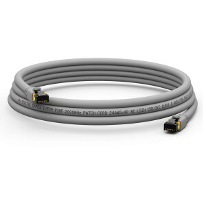 0,5 m RJ45 Patch Cable CAT 8.1 F/FTP LSZH Gray