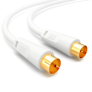 1,5 m antenna cable 100dB 2-fold BZT/CE with IEC plug to IEC socket WHITE
