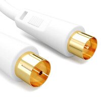 2,5m antenna cable 100dB 2-fold BZT/CE with IEC plug to IEC socket WHITE