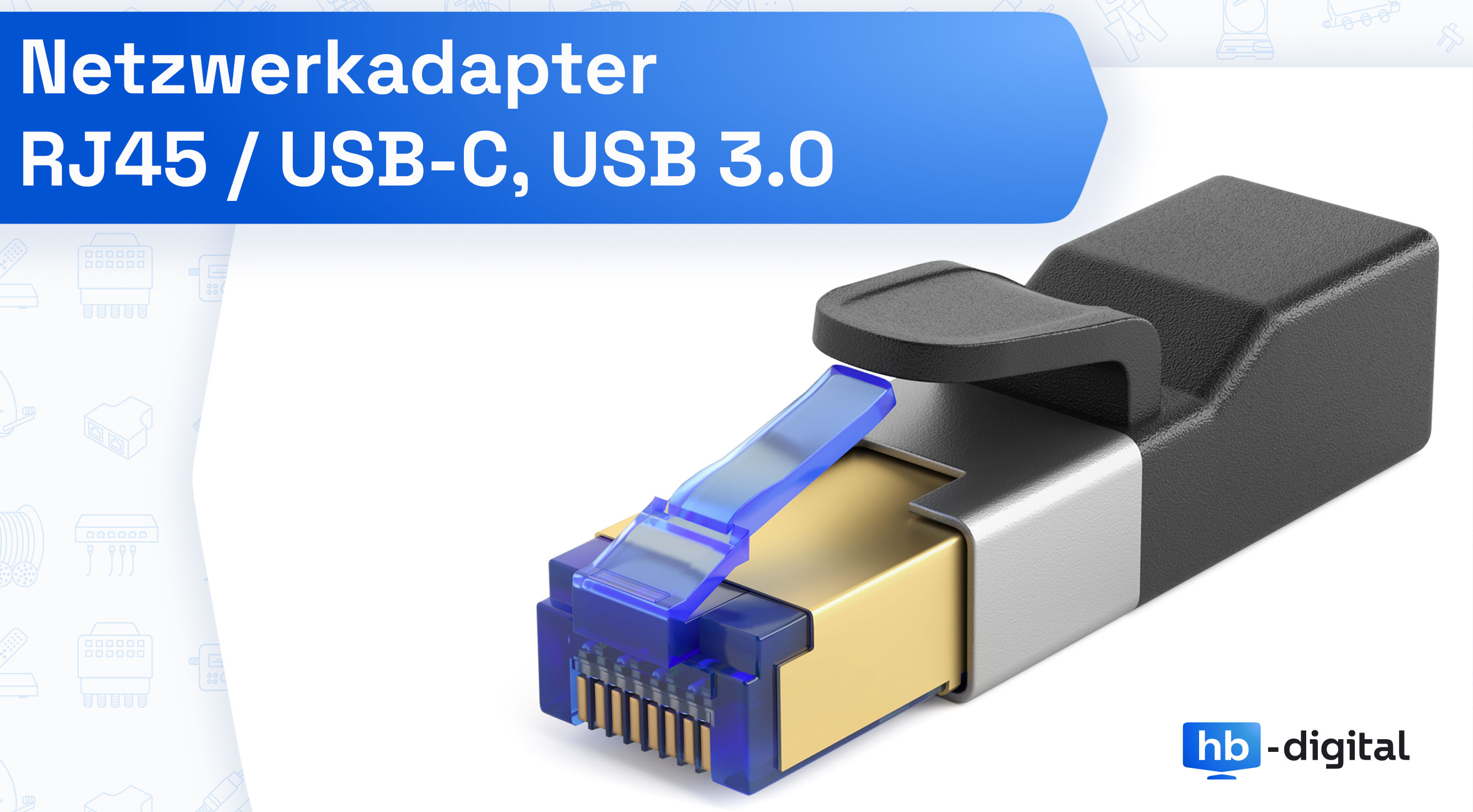 Netzwerkadapter RJ45 Stecker USB-C Buchse 1Gbps...