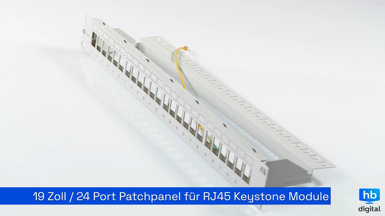 Patchpanel 19 zoll Patchfeld 24 Port für Keysto...