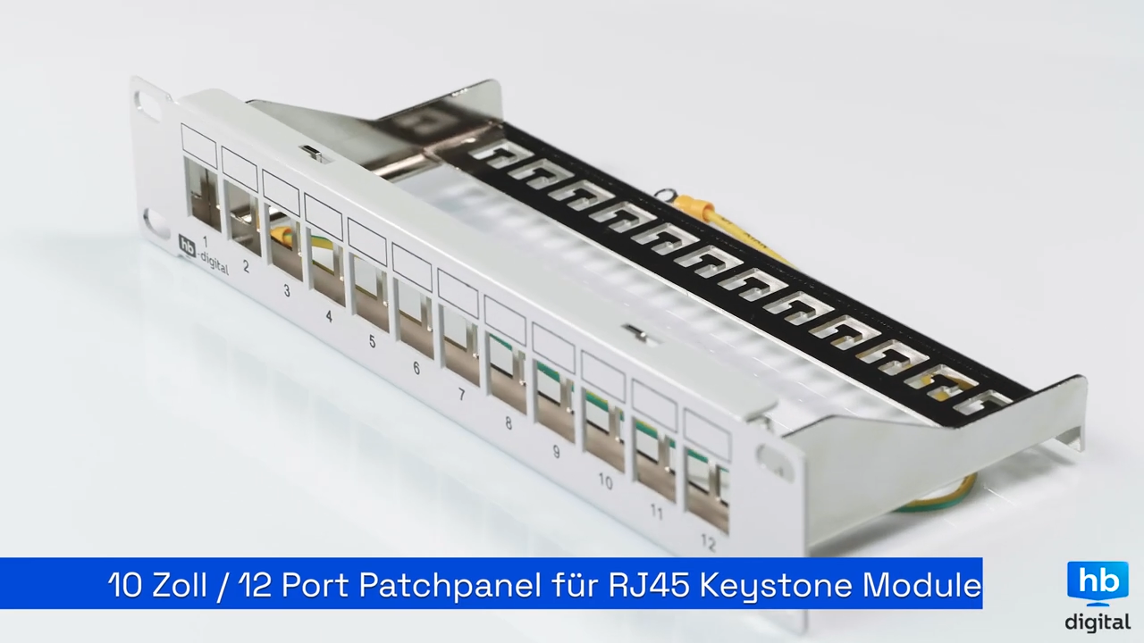 Patchpanel 10 zoll Patchfeld 12 Port für Keysto...